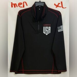 Black and Red Sweatshirt with Athletic Performance Material